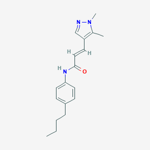 molecular formula C18H23N3O B445453 N-(4-butylphenyl)-3-(1,5-dimethyl-1H-pyrazol-4-yl)acrylamide 