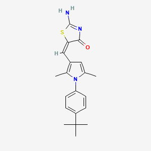 molecular formula C20H23N3OS B4454561 (5E)-2-amino-5-[[1-(4-tert-butylphenyl)-2,5-dimethylpyrrol-3-yl]methylidene]-1,3-thiazol-4-one 