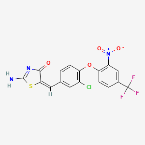 molecular formula C17H9ClF3N3O4S B4454567 (5E)-2-amino-5-[[3-chloro-4-[2-nitro-4-(trifluoromethyl)phenoxy]phenyl]methylidene]-1,3-thiazol-4-one 