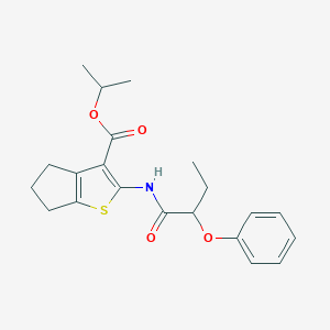 molecular formula C21H25NO4S B445459 isopropyl 2-[(2-phenoxybutanoyl)amino]-5,6-dihydro-4H-cyclopenta[b]thiophene-3-carboxylate 