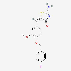 molecular formula C18H15IN2O3S B4454596 (5E)-2-amino-5-[[4-[(4-iodophenyl)methoxy]-3-methoxyphenyl]methylidene]-1,3-thiazol-4-one 