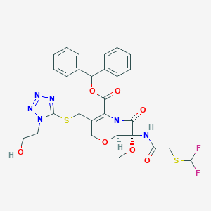 molecular formula C28H28F2N6O7S2 B044547 Flomoxef benzhydryl ester CAS No. 949587-46-6