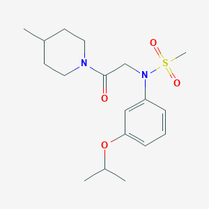 molecular formula C18H28N2O4S B4454886 N-(3-isopropoxyphenyl)-N-[2-(4-methyl-1-piperidinyl)-2-oxoethyl]methanesulfonamide 
