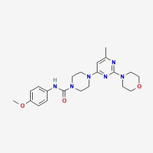 molecular formula C21H28N6O3 B4454893 N-(4-Methoxyphenyl)-4-[6-methyl-2-(morpholin-4-YL)pyrimidin-4-YL]piperazine-1-carboxamide 