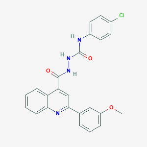 molecular formula C24H19ClN4O3 B445492 N-(4-CHLOROPHENYL)-2-{[2-(3-METHOXYPHENYL)-4-QUINOLYL]CARBONYL}-1-HYDRAZINECARBOXAMIDE 