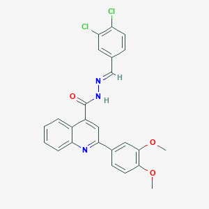molecular formula C25H19Cl2N3O3 B445503 N'-(3,4-dichlorobenzylidene)-2-(3,4-dimethoxyphenyl)-4-quinolinecarbohydrazide 