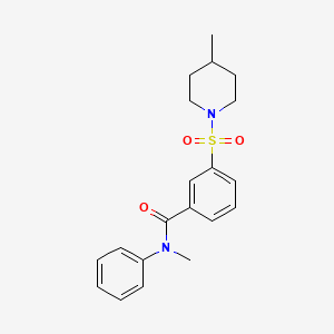 molecular formula C20H24N2O3S B4455090 N-methyl-3-[(4-methyl-1-piperidinyl)sulfonyl]-N-phenylbenzamide 