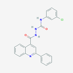 molecular formula C23H17ClN4O2 B445511 N-(3-chlorophenyl)-2-[(2-phenyl-4-quinolinyl)carbonyl]hydrazinecarboxamide 