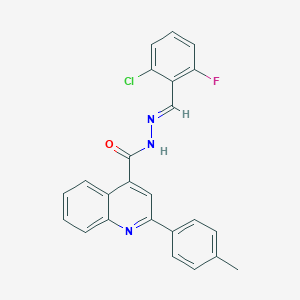 molecular formula C24H17ClFN3O B445524 N'-(2-chloro-6-fluorobenzylidene)-2-(4-methylphenyl)-4-quinolinecarbohydrazide 