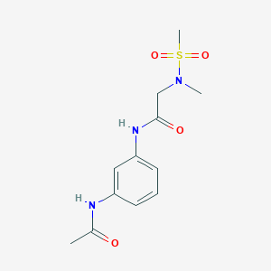 molecular formula C12H17N3O4S B4455244 N-(3-acetamidophenyl)-2-[methyl(methylsulfonyl)amino]acetamide 
