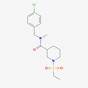 molecular formula C16H23ClN2O3S B4455276 N-(4-chlorobenzyl)-1-(ethylsulfonyl)-N-methyl-3-piperidinecarboxamide 