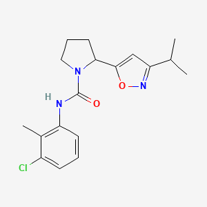 molecular formula C18H22ClN3O2 B4455293 N-(3-Chloro-2-methylphenyl)-2-[3-(propan-2-YL)-1,2-oxazol-5-YL]pyrrolidine-1-carboxamide 