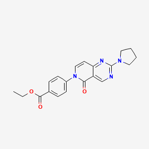 molecular formula C20H20N4O3 B4455333 ethyl 4-[5-oxo-2-(1-pyrrolidinyl)pyrido[4,3-d]pyrimidin-6(5H)-yl]benzoate 