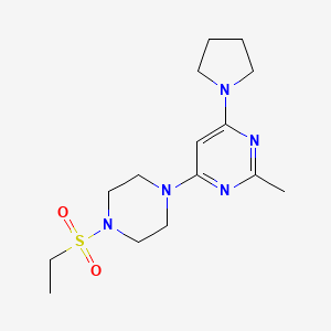 molecular formula C15H25N5O2S B4455342 4-[4-(Ethanesulfonyl)piperazin-1-YL]-2-methyl-6-(pyrrolidin-1-YL)pyrimidine 