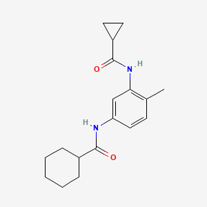molecular formula C18H24N2O2 B4455398 N-{3-[(cyclopropylcarbonyl)amino]-4-methylphenyl}cyclohexanecarboxamide 