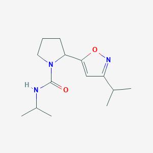 molecular formula C14H23N3O2 B4455438 N-(Propan-2-YL)-2-[3-(propan-2-YL)-1,2-oxazol-5-YL]pyrrolidine-1-carboxamide 