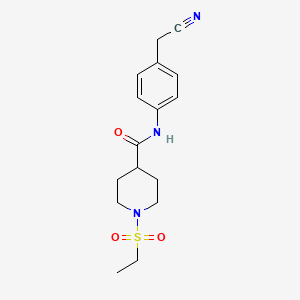 molecular formula C16H21N3O3S B4455499 N-[4-(CYANOMETHYL)PHENYL]-1-(ETHANESULFONYL)PIPERIDINE-4-CARBOXAMIDE 