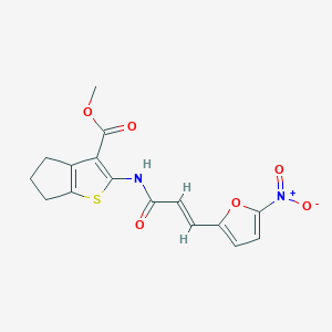 molecular formula C16H14N2O6S B445551 methyl 2-[(3-{5-nitro-2-furyl}acryloyl)amino]-5,6-dihydro-4H-cyclopenta[b]thiophene-3-carboxylate 