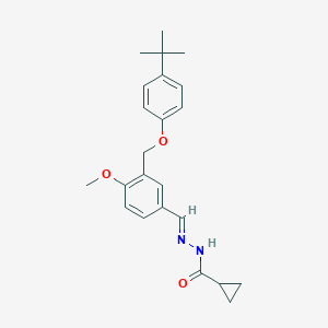 molecular formula C23H28N2O3 B445552 N'-{3-[(4-tert-butylphenoxy)methyl]-4-methoxybenzylidene}cyclopropanecarbohydrazide 