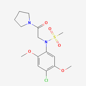 molecular formula C15H21ClN2O5S B4455605 N-(4-chloro-2,5-dimethoxyphenyl)-N-[2-oxo-2-(1-pyrrolidinyl)ethyl]methanesulfonamide 