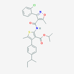 molecular formula C30H31ClN2O4S B445561 Isopropyl 4-(4-sec-butylphenyl)-2-({[3-(2-chlorophenyl)-5-methyl-4-isoxazolyl]carbonyl}amino)-5-methyl-3-thiophenecarboxylate 