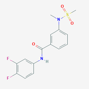 molecular formula C15H14F2N2O3S B4455618 N-(3,4-DIFLUOROPHENYL)-3-(N-METHYLMETHANESULFONAMIDO)BENZAMIDE 