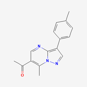 molecular formula C16H15N3O B4455900 1-[7-METHYL-3-(4-METHYLPHENYL)PYRAZOLO[1,5-A]PYRIMIDIN-6-YL]ETHAN-1-ONE 