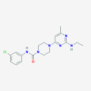 molecular formula C18H23ClN6O B4455940 N-(3-chlorophenyl)-4-[2-(ethylamino)-6-methylpyrimidin-4-yl]piperazine-1-carboxamide 