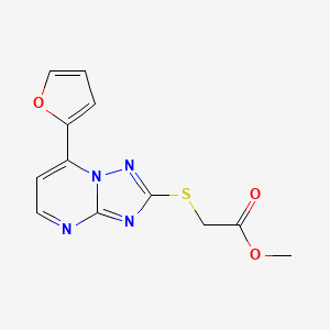 molecular formula C12H10N4O3S B4456022 METHYL 2-{[7-(FURAN-2-YL)-[1,2,4]TRIAZOLO[1,5-A]PYRIMIDIN-2-YL]SULFANYL}ACETATE 