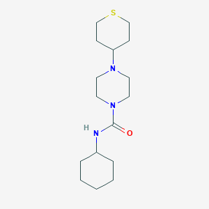 molecular formula C16H29N3OS B4456125 N-cyclohexyl-4-(tetrahydro-2H-thiopyran-4-yl)piperazine-1-carboxamide 
