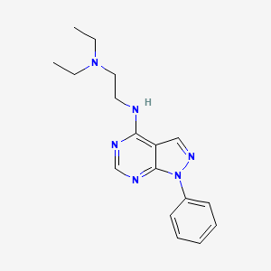 molecular formula C17H22N6 B4456156 Diethyl{2-[(1-phenylpyrazolo[4,5-e]pyrimidin-4-yl)amino]ethyl}amine 