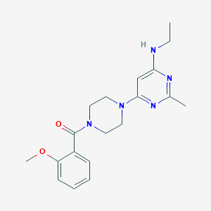 molecular formula C19H25N5O2 B4456232 N-ethyl-6-[4-(2-methoxybenzoyl)-1-piperazinyl]-2-methyl-4-pyrimidinamine 