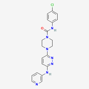 molecular formula C20H20ClN7O B4456260 N-(4-chlorophenyl)-4-[6-(3-pyridinylamino)-3-pyridazinyl]-1-piperazinecarboxamide 