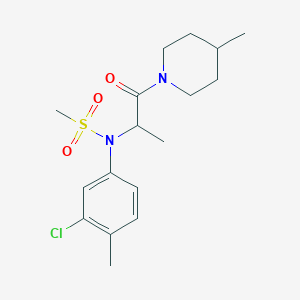 molecular formula C17H25ClN2O3S B4456337 N-(3-chloro-4-methylphenyl)-N-[1-methyl-2-(4-methyl-1-piperidinyl)-2-oxoethyl]methanesulfonamide 