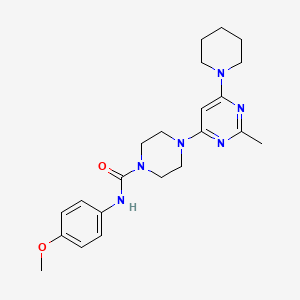 molecular formula C22H30N6O2 B4456414 N-(4-Methoxyphenyl)-4-[2-methyl-6-(piperidin-1-YL)pyrimidin-4-YL]piperazine-1-carboxamide 