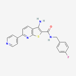 molecular formula C20H15FN4OS B4456417 3-amino-N-[(4-fluorophenyl)methyl]-6-pyridin-4-ylthieno[2,3-b]pyridine-2-carboxamide 