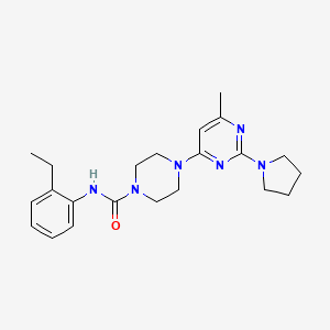 molecular formula C22H30N6O B4456424 N-(2-Ethylphenyl)-4-[6-methyl-2-(pyrrolidin-1-YL)pyrimidin-4-YL]piperazine-1-carboxamide 