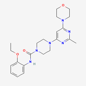 molecular formula C22H30N6O3 B4456429 N-(2-ethoxyphenyl)-4-[2-methyl-6-(4-morpholinyl)-4-pyrimidinyl]-1-piperazinecarboxamide 