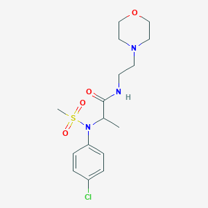 molecular formula C16H24ClN3O4S B4456439 N~2~-(4-chlorophenyl)-N~2~-(methylsulfonyl)-N~1~-[2-(4-morpholinyl)ethyl]alaninamide 