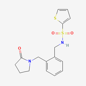molecular formula C16H18N2O3S2 B4456485 N-({2-[(2-OXOPYRROLIDIN-1-YL)METHYL]PHENYL}METHYL)THIOPHENE-2-SULFONAMIDE 