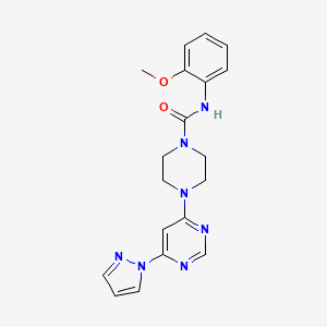 molecular formula C19H21N7O2 B4456539 N-(2-methoxyphenyl)-4-[6-(1H-pyrazol-1-yl)-4-pyrimidinyl]-1-piperazinecarboxamide 