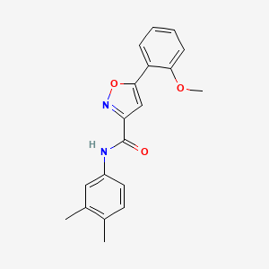 molecular formula C19H18N2O3 B4456684 N-(3,4-dimethylphenyl)-5-(2-methoxyphenyl)-1,2-oxazole-3-carboxamide 