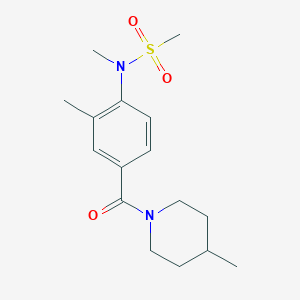 molecular formula C16H24N2O3S B4456733 N-methyl-N-[2-methyl-4-(4-methylpiperidine-1-carbonyl)phenyl]methanesulfonamide 