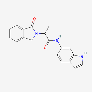 molecular formula C19H17N3O2 B4456765 N-1H-indol-6-yl-2-(1-oxo-1,3-dihydro-2H-isoindol-2-yl)propanamide 