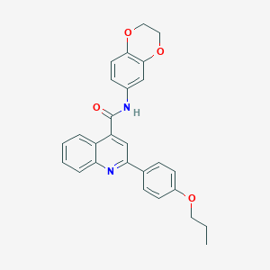 molecular formula C27H24N2O4 B445677 N-(2,3-dihydro-1,4-benzodioxin-6-yl)-2-(4-propoxyphenyl)quinoline-4-carboxamide 