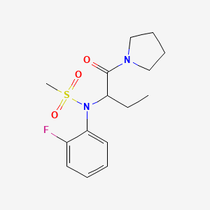 molecular formula C15H21FN2O3S B4456772 N-(2-fluorophenyl)-N-[1-oxo-1-(pyrrolidin-1-yl)butan-2-yl]methanesulfonamide 