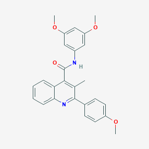 molecular formula C26H24N2O4 B445680 N-(3,5-dimethoxyphenyl)-2-(4-methoxyphenyl)-3-methylquinoline-4-carboxamide 