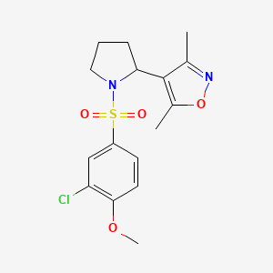 molecular formula C16H19ClN2O4S B4456817 4-[1-(3-Chloro-4-methoxybenzenesulfonyl)pyrrolidin-2-YL]-3,5-dimethyl-1,2-oxazole 