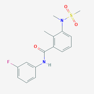 molecular formula C16H17FN2O3S B4456860 N-(3-FLUOROPHENYL)-2-METHYL-3-(N-METHYLMETHANESULFONAMIDO)BENZAMIDE 