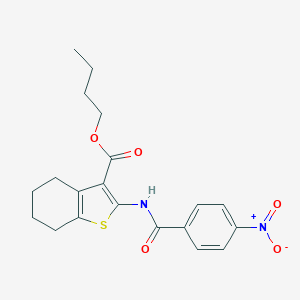 molecular formula C20H22N2O5S B445693 Butyl 2-[(4-nitrobenzoyl)amino]-4,5,6,7-tetrahydro-1-benzothiophene-3-carboxylate 